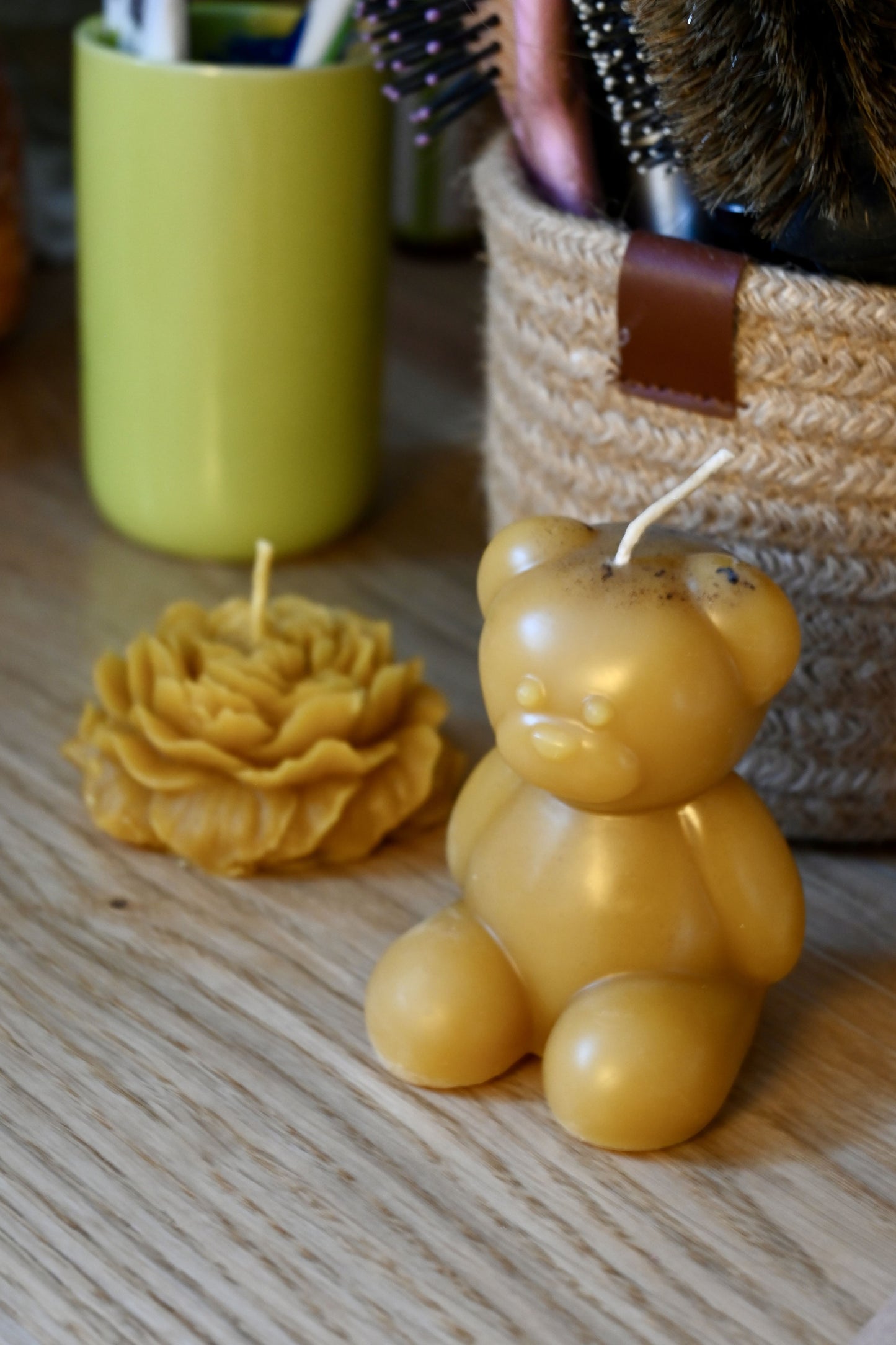 bougies ours et rose